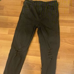 aeo next level stretch black ripped jeans